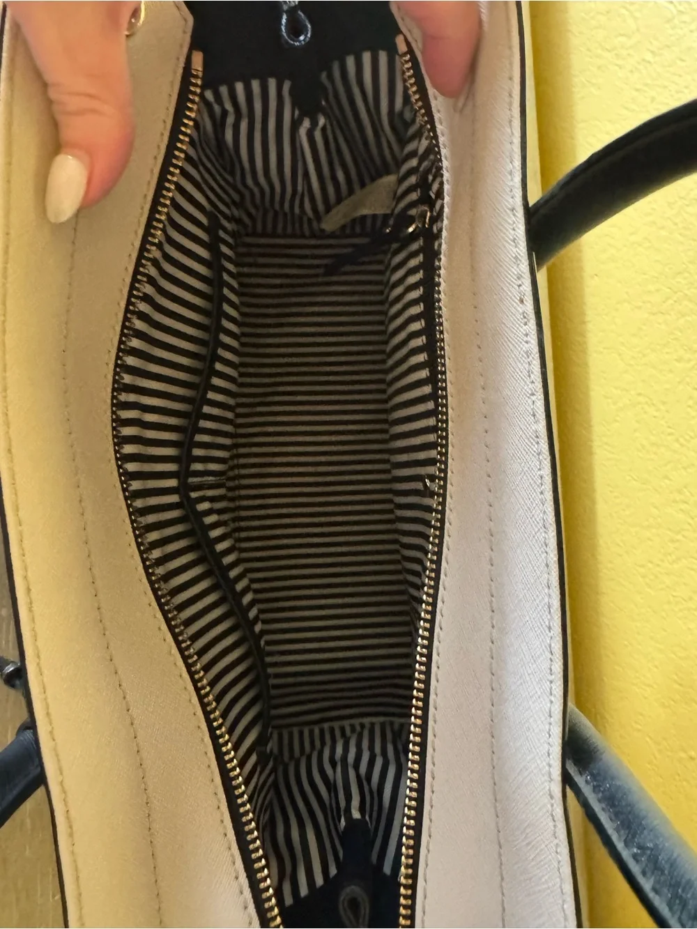 kate spade Green, Black and Cream Colorblock Leather Hobo